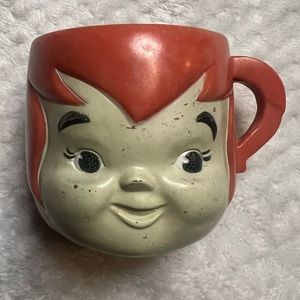 Vintage 1980s Flinstones collectible cup. Pebbles. Vitamin promotional giveaway